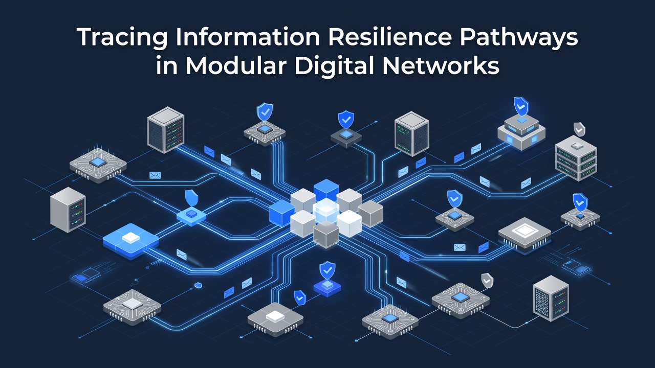 Visualization of data rerouting across modular nodes during a network stress test